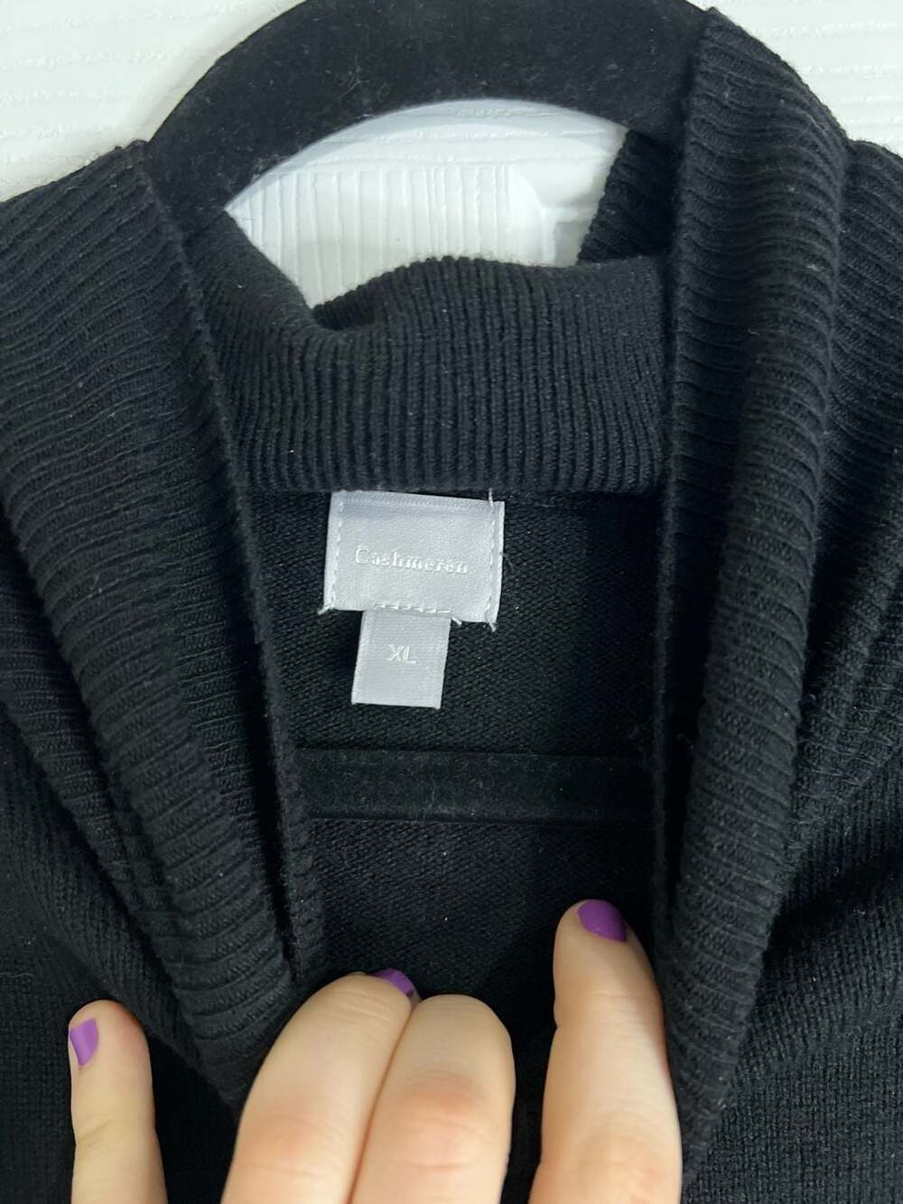 Cashmeren 100% Premium Wool Men's Turtleneck Sweater Black XL - Picture 2 of 7